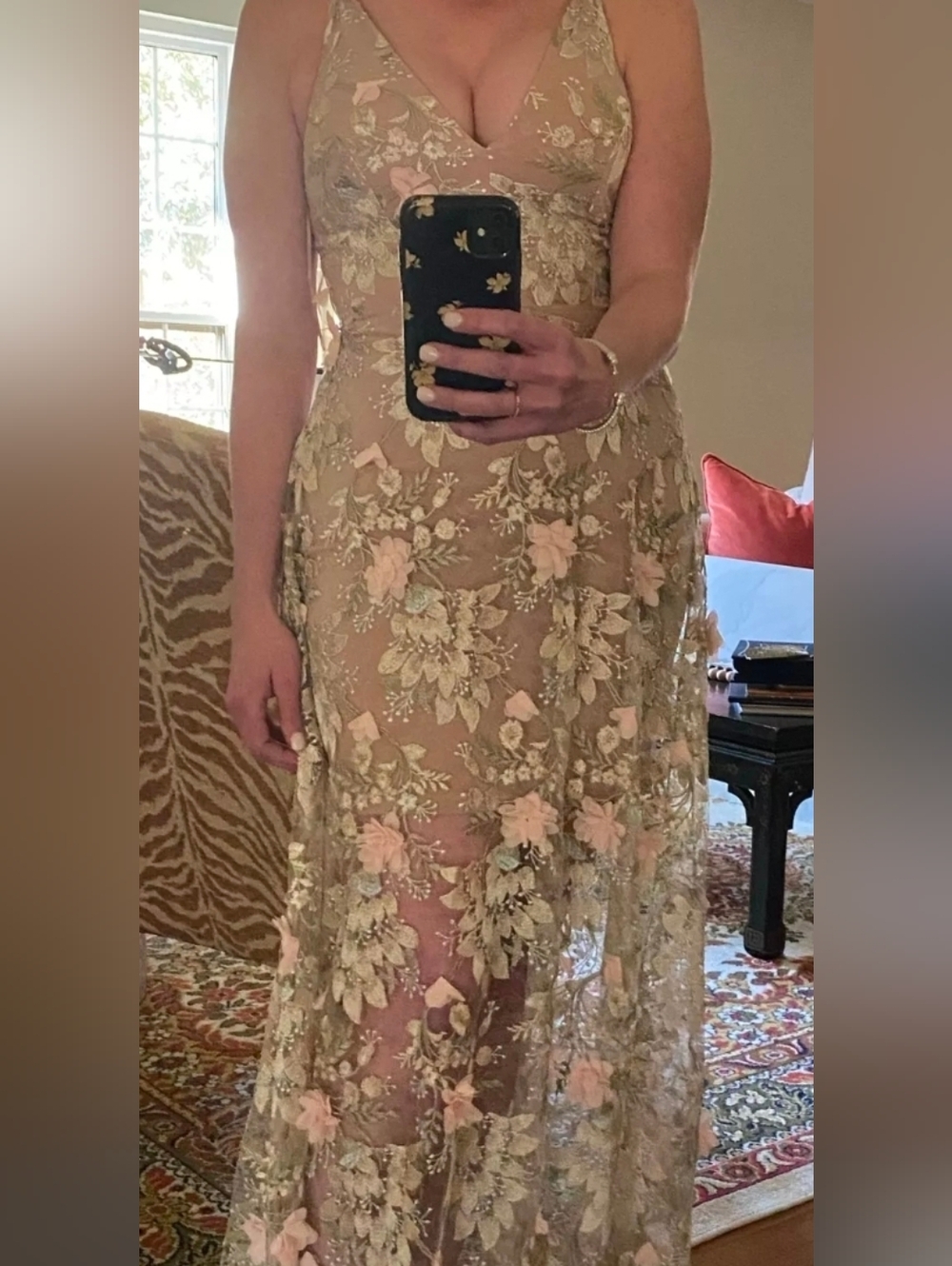 Embroidered Fit & Flare Dress By Dress The Population - Picture 12 of 12